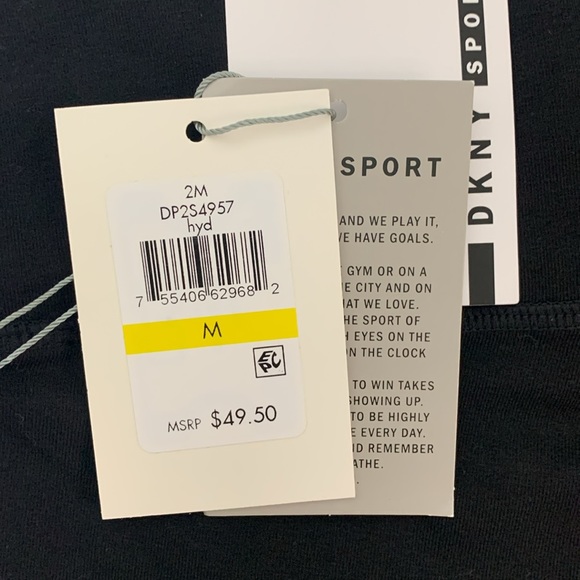 DKNY Women's Mini Repeat Logo High Waist Bike Shorts Black Size: M - Picture 5 of 6